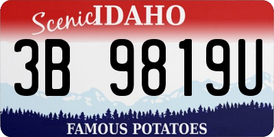 ID license plate 3B9819U