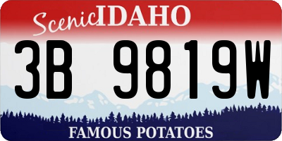 ID license plate 3B9819W