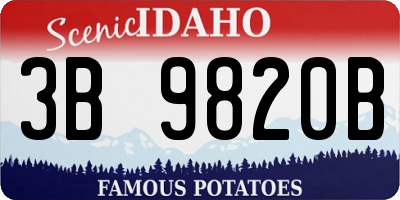 ID license plate 3B9820B
