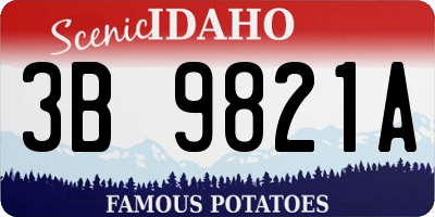 ID license plate 3B9821A