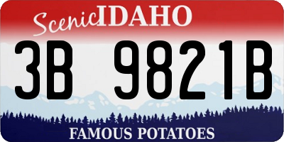 ID license plate 3B9821B