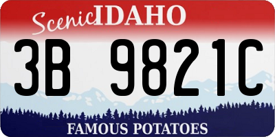 ID license plate 3B9821C