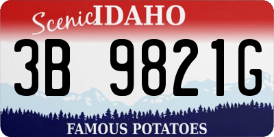 ID license plate 3B9821G