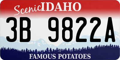 ID license plate 3B9822A