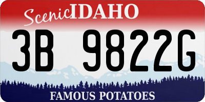 ID license plate 3B9822G