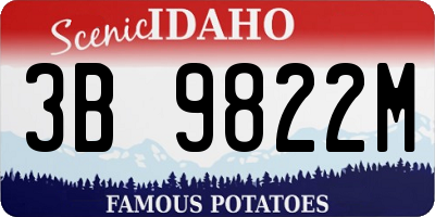ID license plate 3B9822M