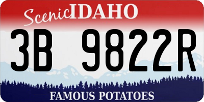 ID license plate 3B9822R