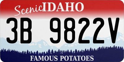 ID license plate 3B9822V
