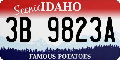 ID license plate 3B9823A