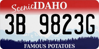 ID license plate 3B9823G