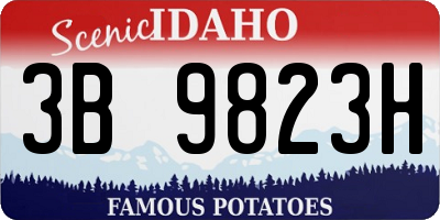 ID license plate 3B9823H
