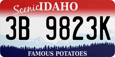 ID license plate 3B9823K
