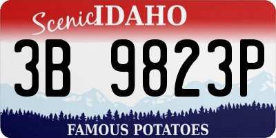 ID license plate 3B9823P
