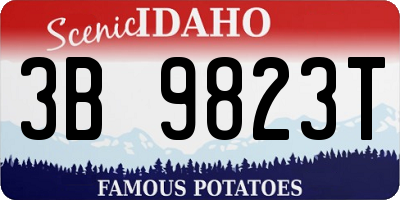 ID license plate 3B9823T