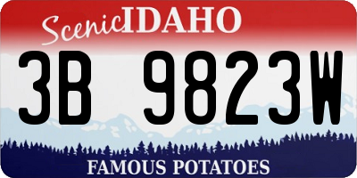ID license plate 3B9823W