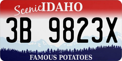 ID license plate 3B9823X