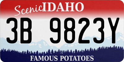 ID license plate 3B9823Y