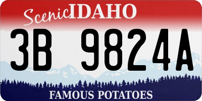 ID license plate 3B9824A