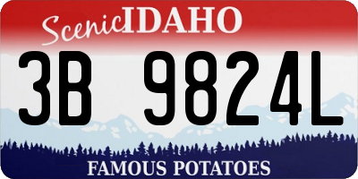 ID license plate 3B9824L