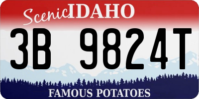 ID license plate 3B9824T