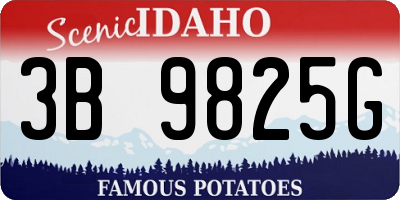 ID license plate 3B9825G