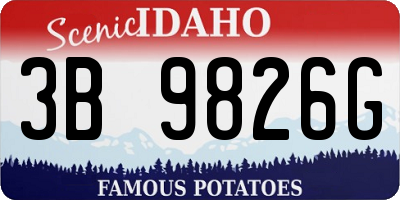 ID license plate 3B9826G