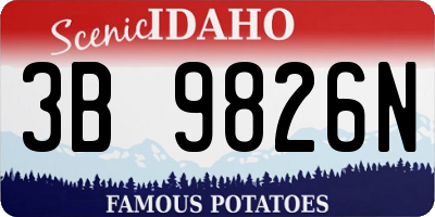 ID license plate 3B9826N