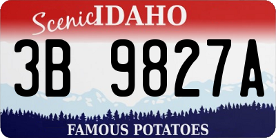ID license plate 3B9827A