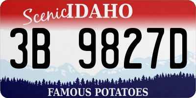 ID license plate 3B9827D