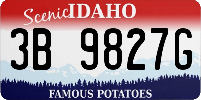 ID license plate 3B9827G