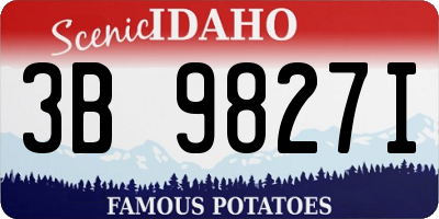 ID license plate 3B9827I