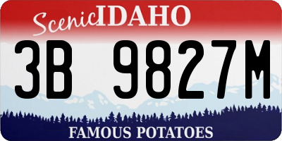 ID license plate 3B9827M