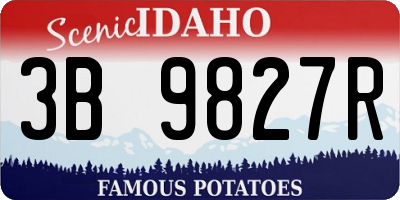 ID license plate 3B9827R