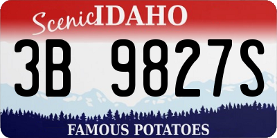 ID license plate 3B9827S