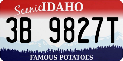 ID license plate 3B9827T