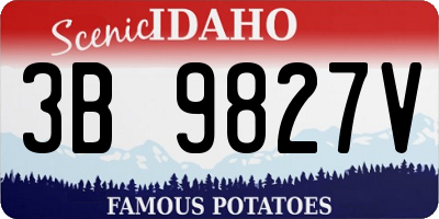 ID license plate 3B9827V