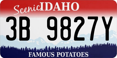 ID license plate 3B9827Y