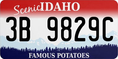 ID license plate 3B9829C
