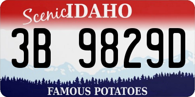 ID license plate 3B9829D