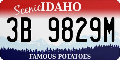 ID license plate 3B9829M