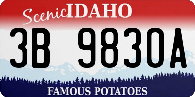 ID license plate 3B9830A