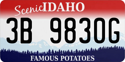 ID license plate 3B9830G