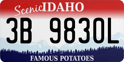ID license plate 3B9830L