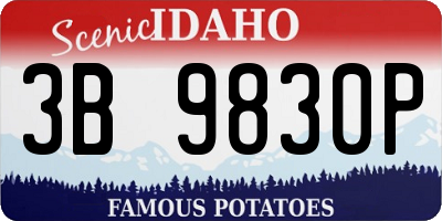 ID license plate 3B9830P