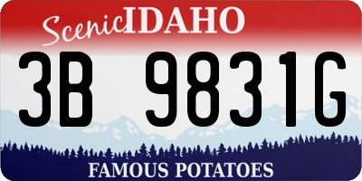 ID license plate 3B9831G