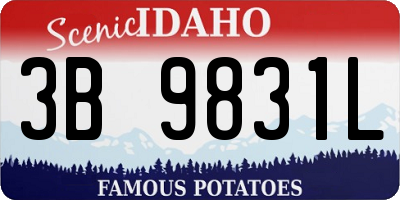 ID license plate 3B9831L