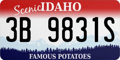 ID license plate 3B9831S