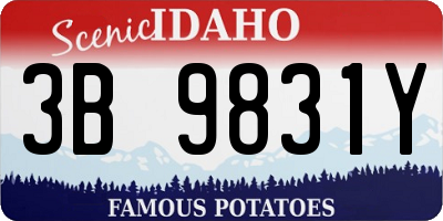 ID license plate 3B9831Y
