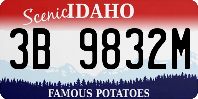 ID license plate 3B9832M