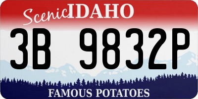 ID license plate 3B9832P
